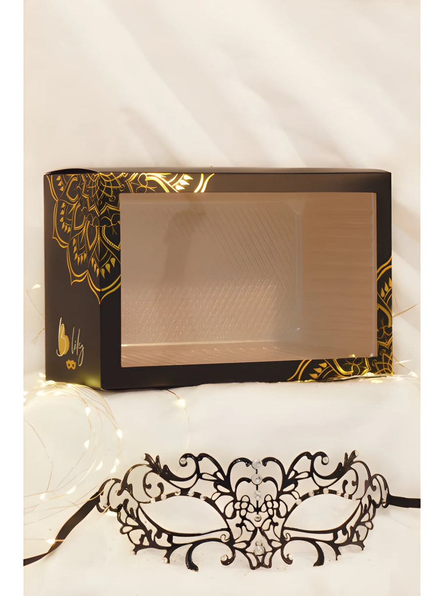 masque-vnitien-elena-rigide-noir-avec-strass | Voyage Sensuel