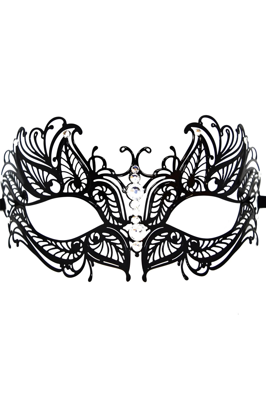 masque-vnitien-greta-rigide-noir-avec-strass | Voyage Sensuel