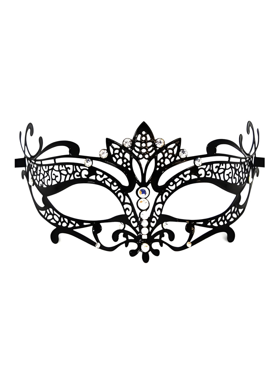 masque-vnitien-asia-rigide-noir-avec-strass | Voyage Sensuel