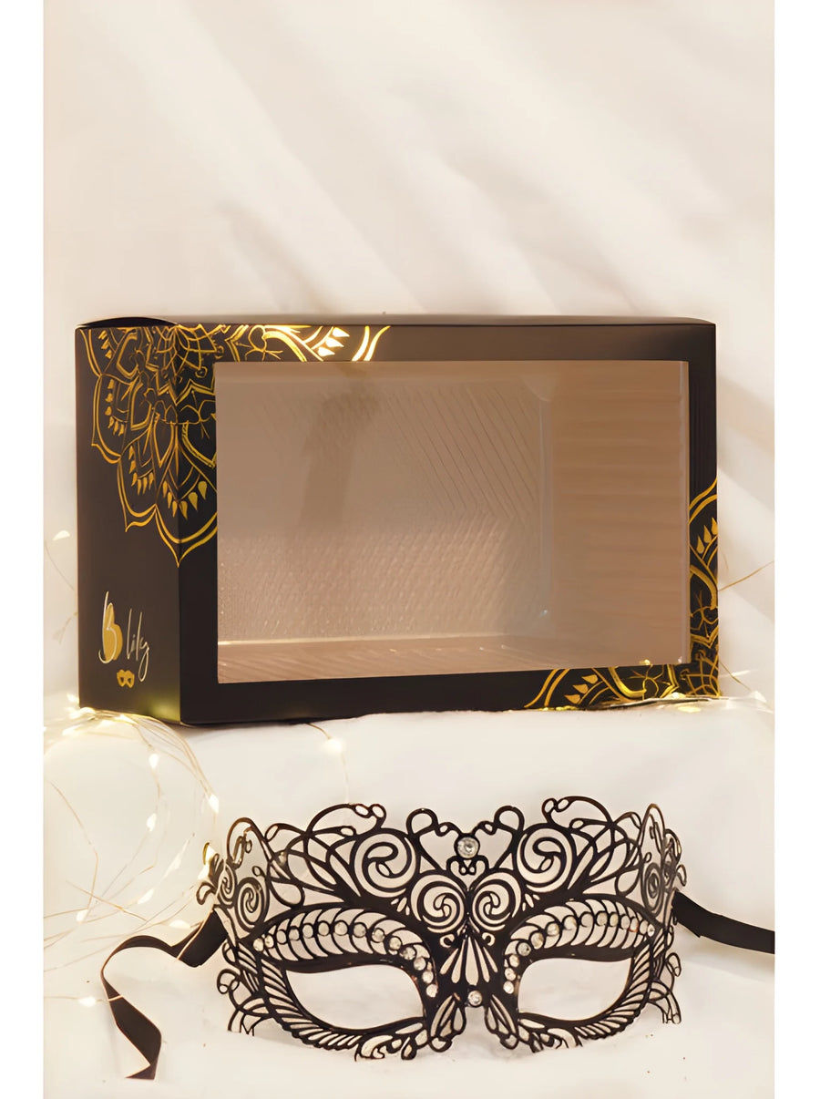 masque-vnitien-giulia-rigide-noir-avec-strass | Voyage Sensuel