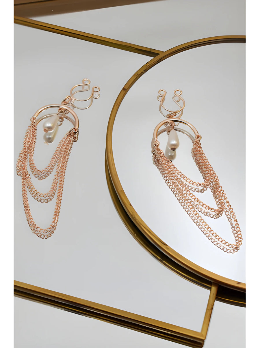bijoux-de-seins-avec-3-chainettes-dor-rose-et-une-perle | Voyage Sensuel