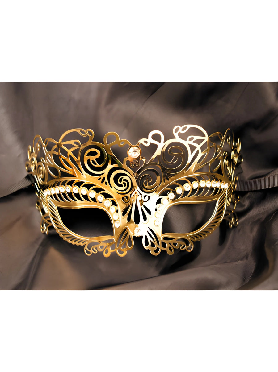 masque-vnitien-giulia-rigide-dor-avec-strass | Voyage Sensuel