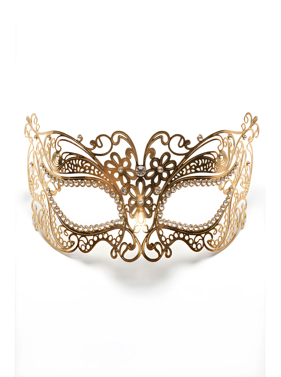 masque-vnitien-alba-rigide-dor-avec-strass | Voyage Sensuel