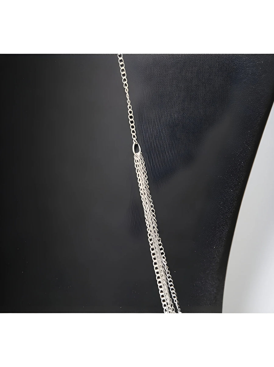 bijou-tour-de-cou-trois-anneaux-avec-chaines-de-corps-argent | Voyage Sensuel