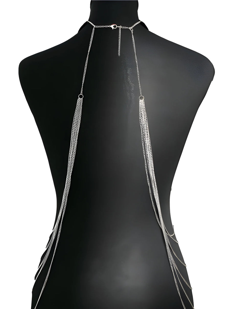bijou-tour-de-cou-avec-chaines-de-corps-argent | Voyage Sensuel