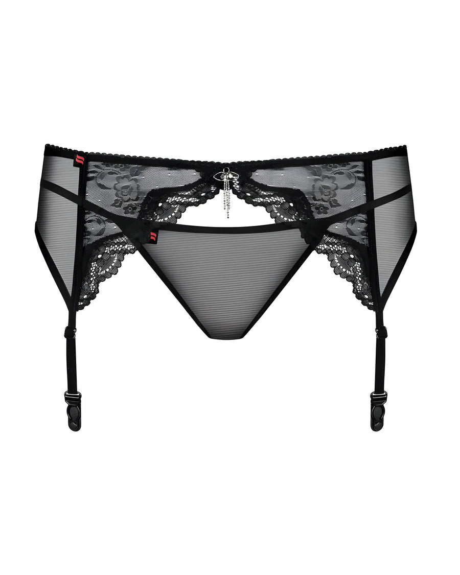 charms-porte-jarretelles-et-string-noir | Voyage Sensuel