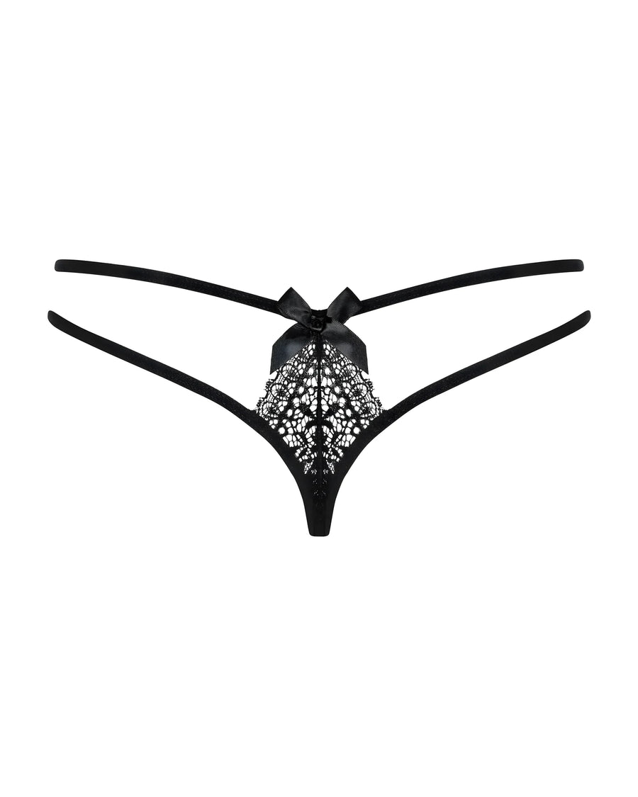 intensa-string-double-laniere-noir | Voyage Sensuel