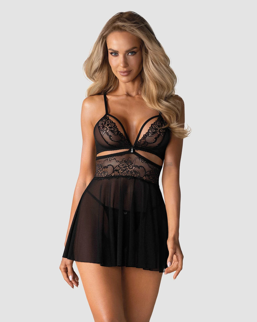 838-bab-1-babydoll-noir | Voyage Sensuel