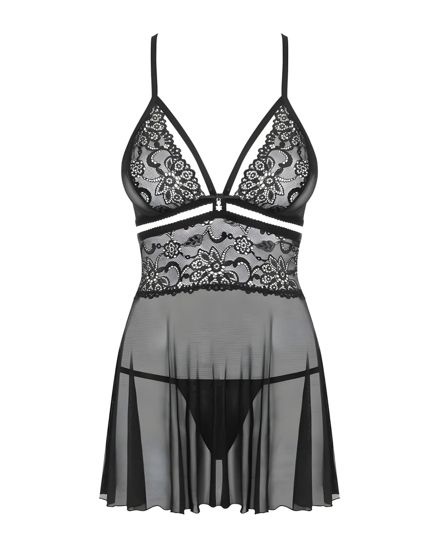 838-bab-1-babydoll-noir | Voyage Sensuel