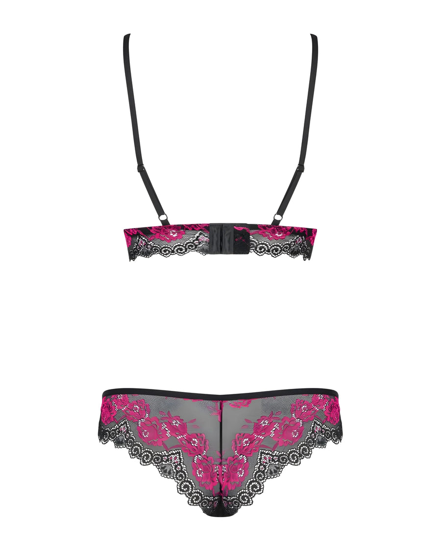 tulia-ensemble-2-pcs-noir-et-fuchsia | Voyage Sensuel