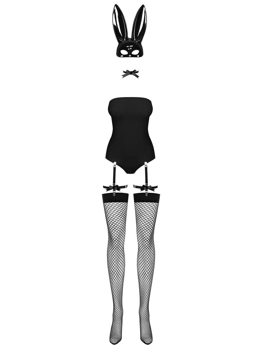 bunny-costume-4-pcs-noir | Voyage Sensuel
