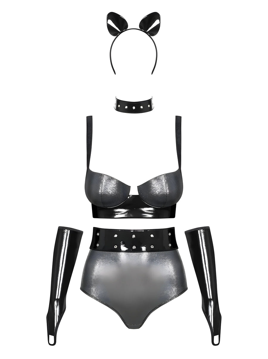silveria-ensemble-6-pcs-argent-et-noir | Voyage Sensuel