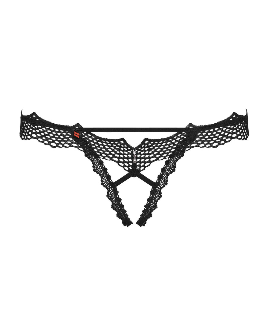 bravelle-string-ouvert-noir | Voyage Sensuel