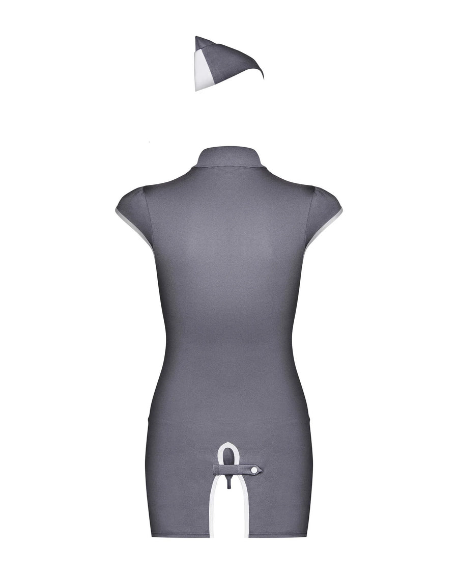 stewardess-costume-3-pcs-gris | Voyage Sensuel