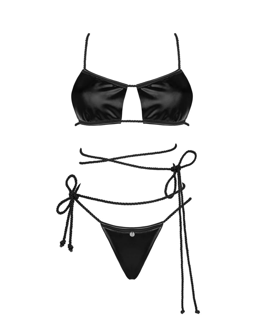cordellis-ensemble-noir-wetlook | Voyage Sensuel