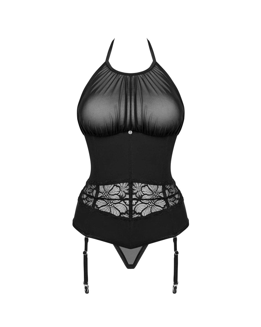serafia-guepiere-et-string-noir | Voyage Sensuel