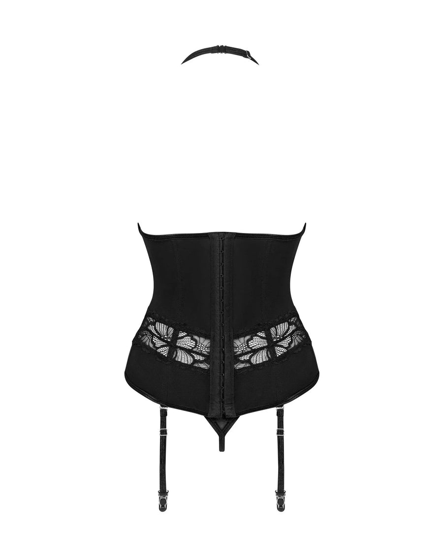 serafia-guepiere-et-string-noir | Voyage Sensuel