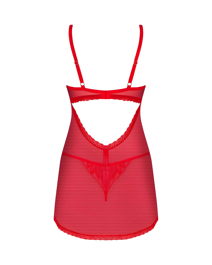 chilisa-babydoll-et-string-rouge | Voyage Sensuel