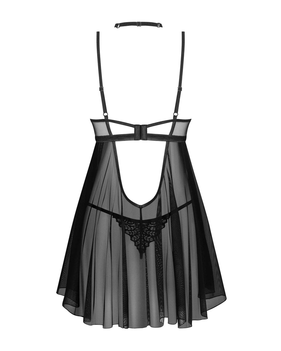 donarella-babydoll-et-string-noire-np | Voyage Sensuel