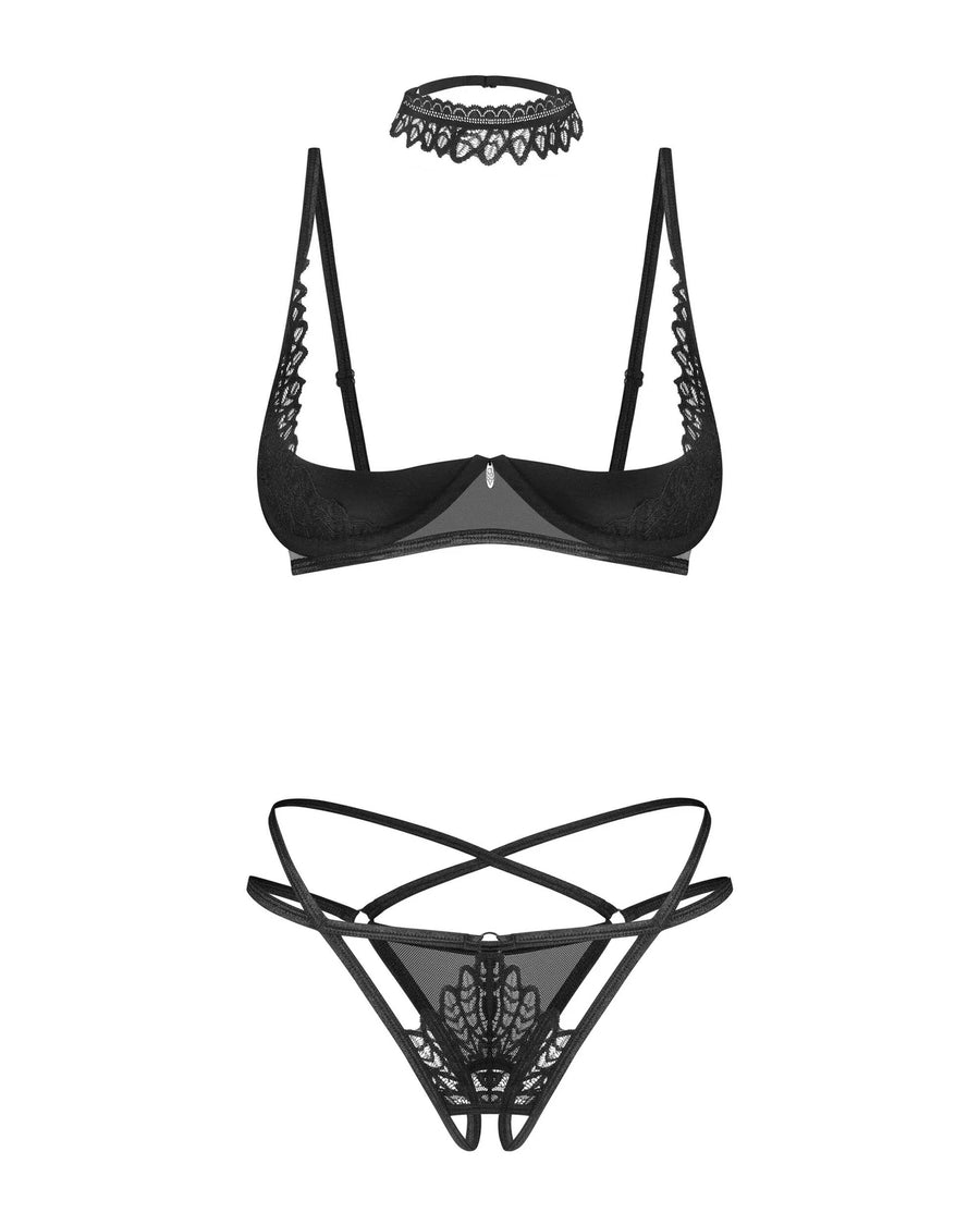 donarella-ensemble-ouvert-3-pieces-noir-np | Voyage Sensuel