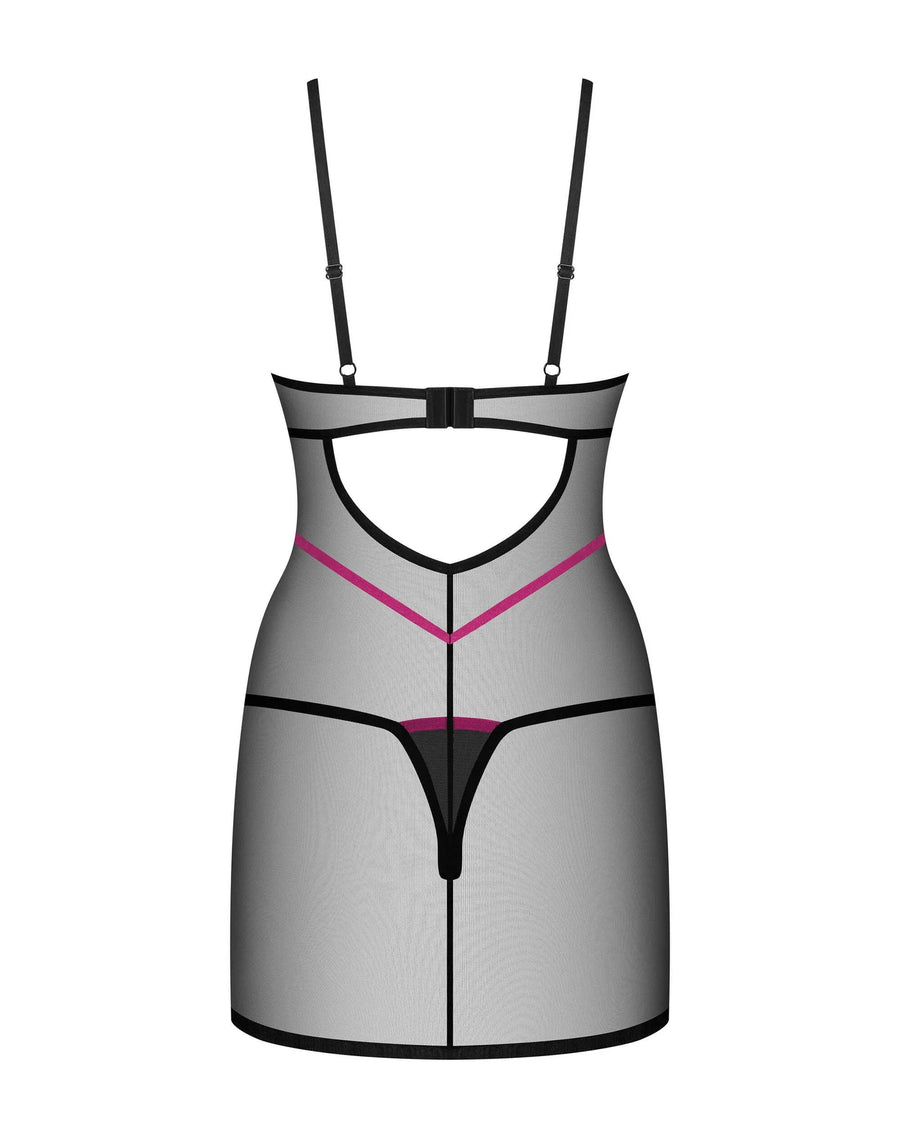 novenes-nuisette-et-string-noir | Voyage Sensuel