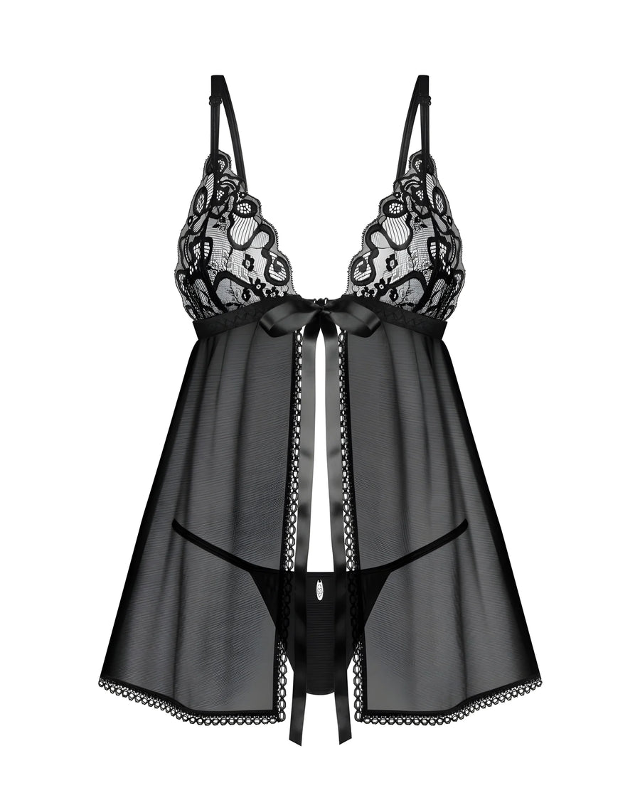 blomentis-babydoll-et-string-noire | Voyage Sensuel