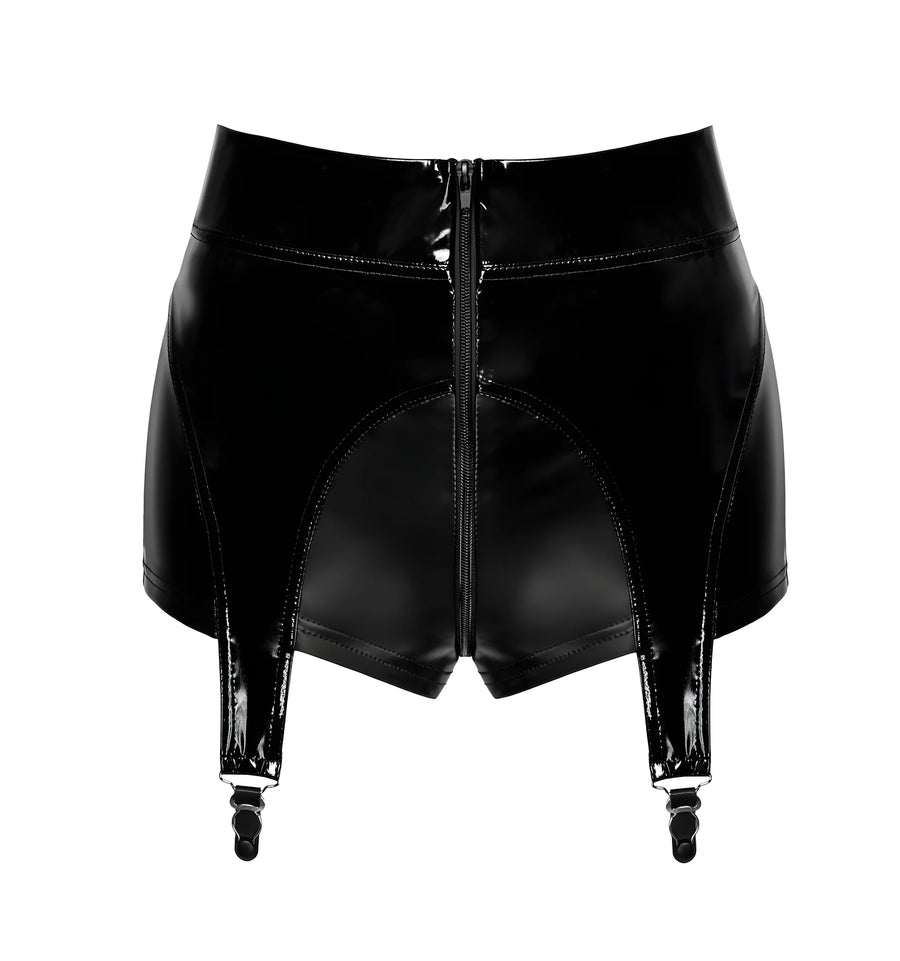 f325-short-porte-jarretelles-en-vinyle-et-wetlook | Voyage Sensuel