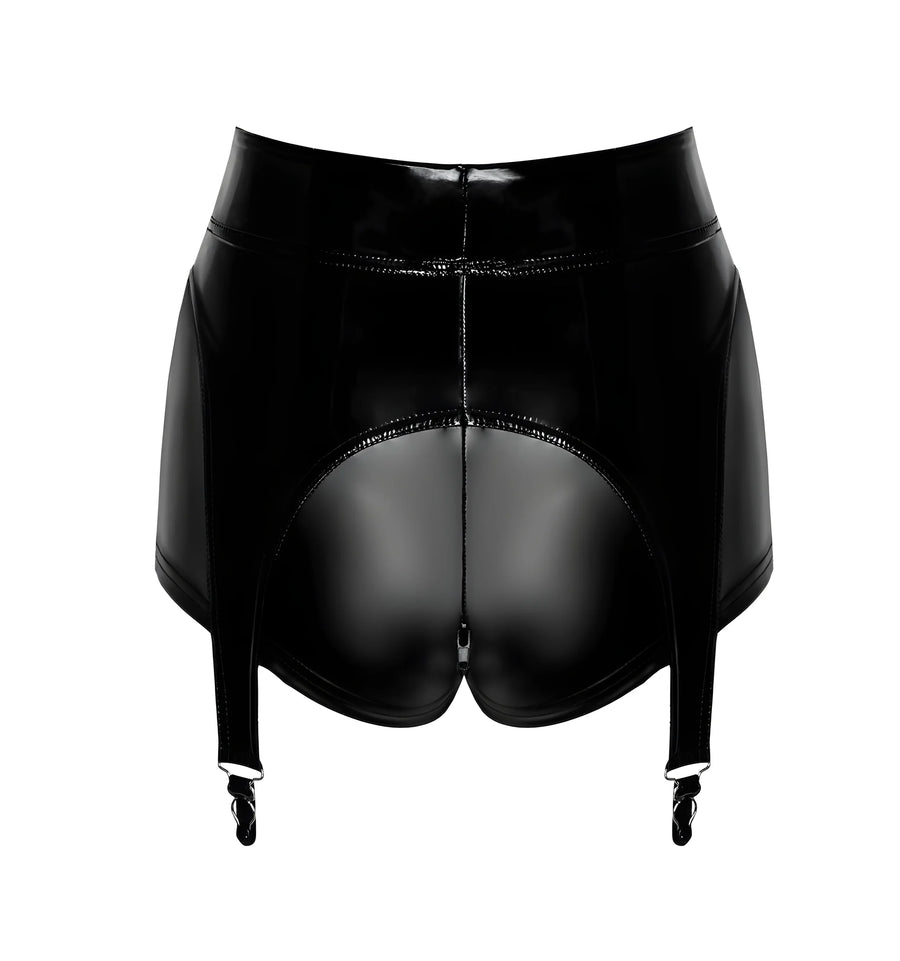 f325-short-porte-jarretelles-en-vinyle-et-wetlook | Voyage Sensuel