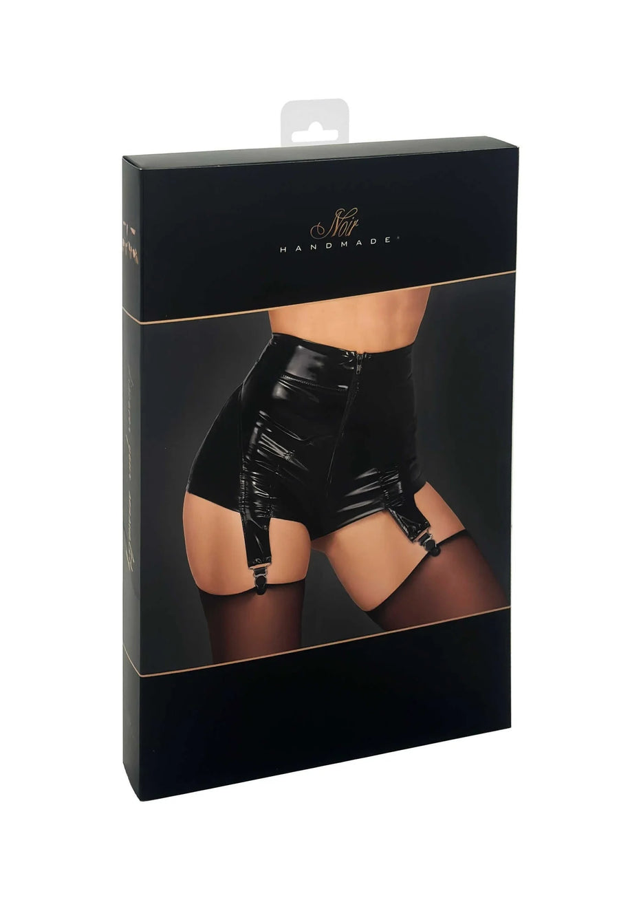 f325-short-porte-jarretelles-en-vinyle-et-wetlook | Voyage Sensuel