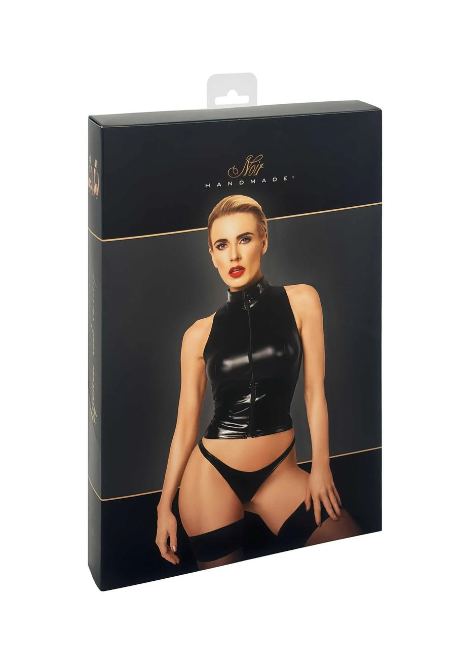 f324-glam-top-wetlook-avec-corset-en-vinyle | Voyage Sensuel