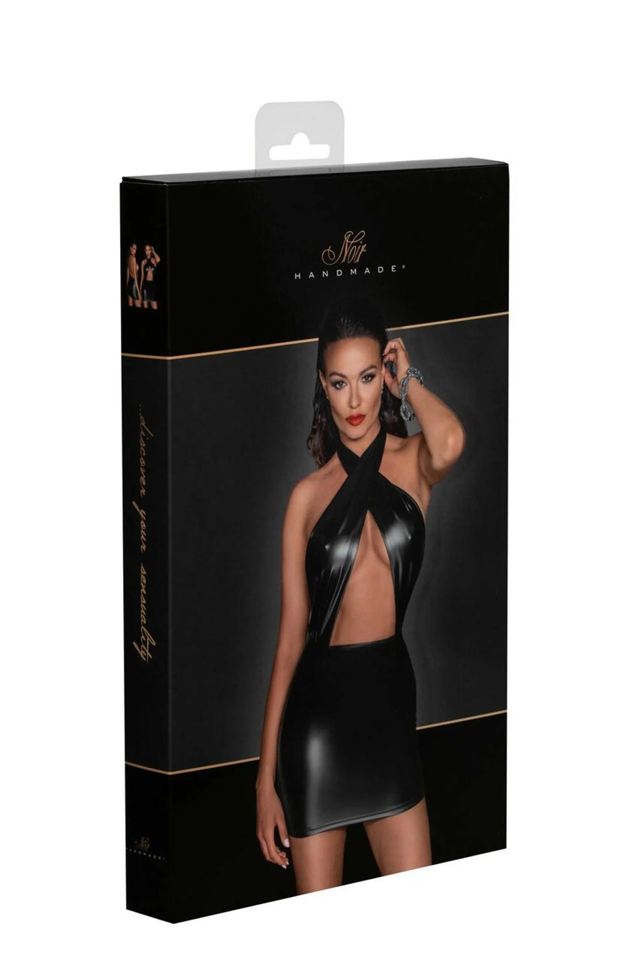 f255-mini-robe-dos-nu-en-powerwetlook-avec-encolure-enveloppante | Voyage Sensuel