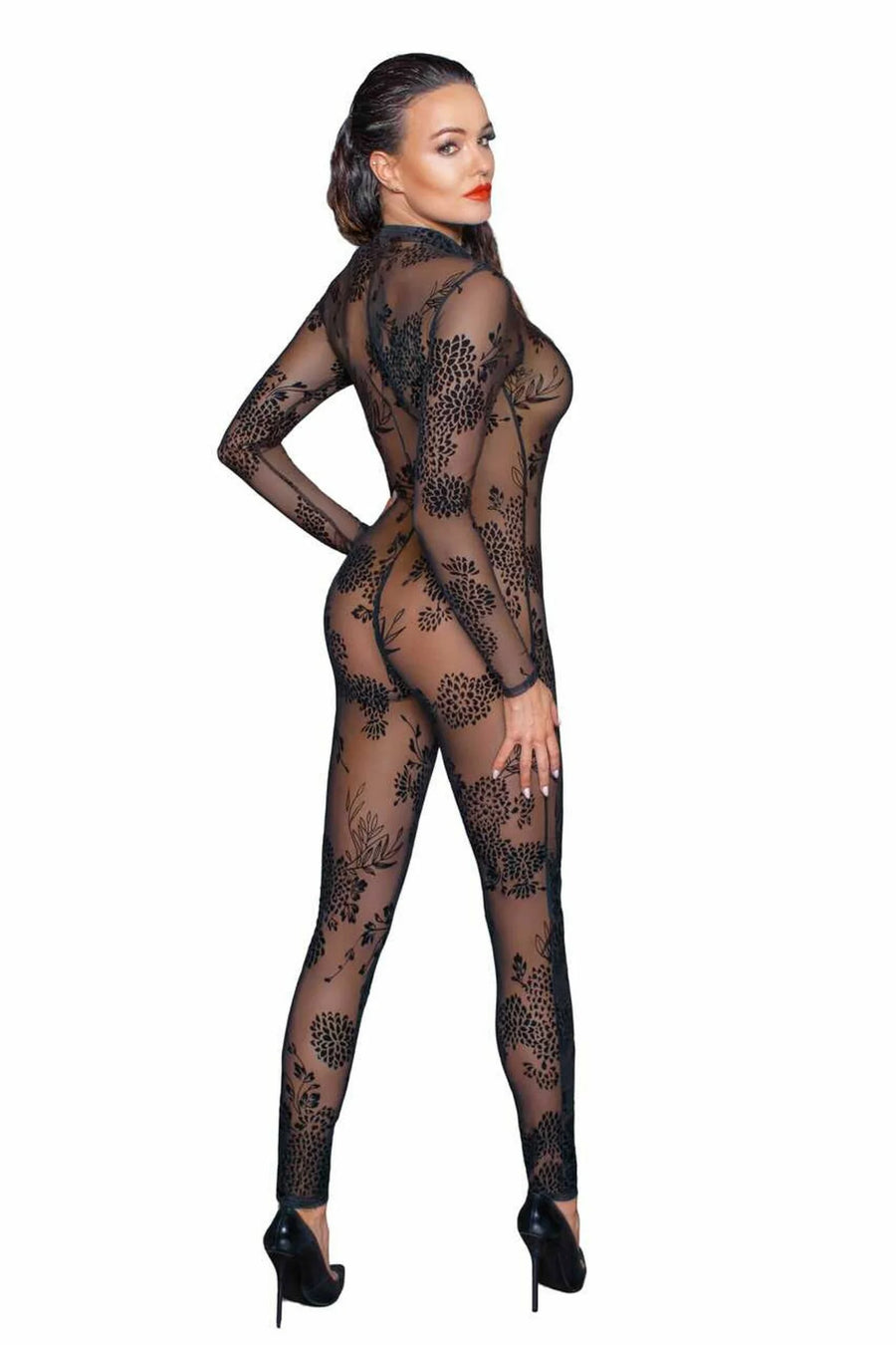 f237-combinaison-longue-en-tulle-avec-fermeture-eclair-a-3-voies | Voyage Sensuel