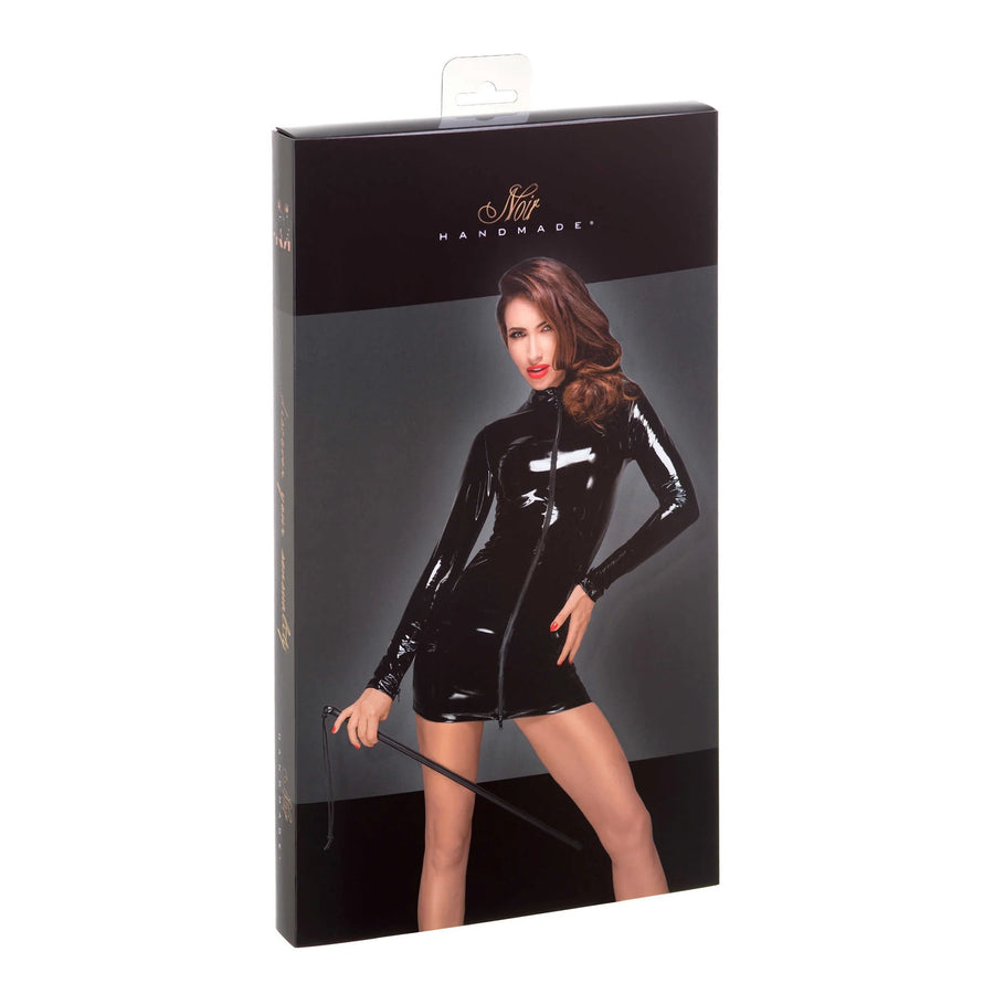 f187-mini-robe-en-pvc-avec-fermeture-eclair-noire-a-double-sens-sur-le-devant | Voyage Sensuel