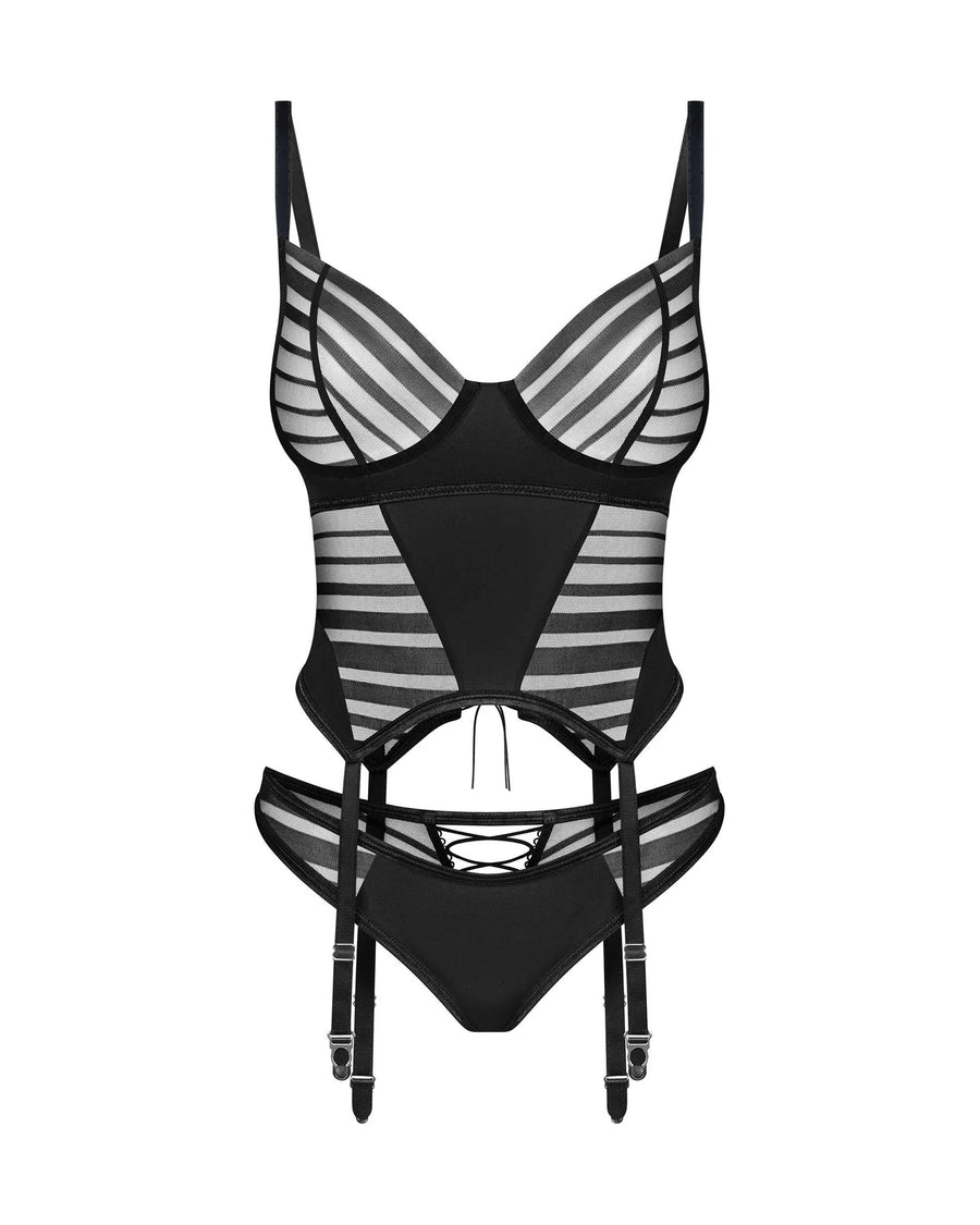 lune-bellis-corset-et-string-noirs | Voyage Sensuel