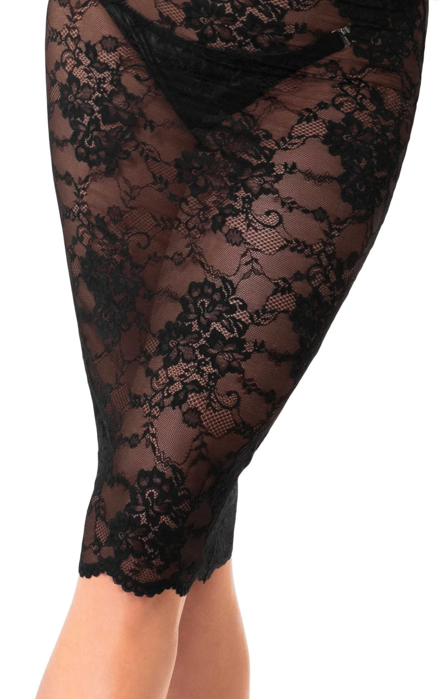 f338-robe-midi-en-dentelle-nocturne | Voyage Sensuel