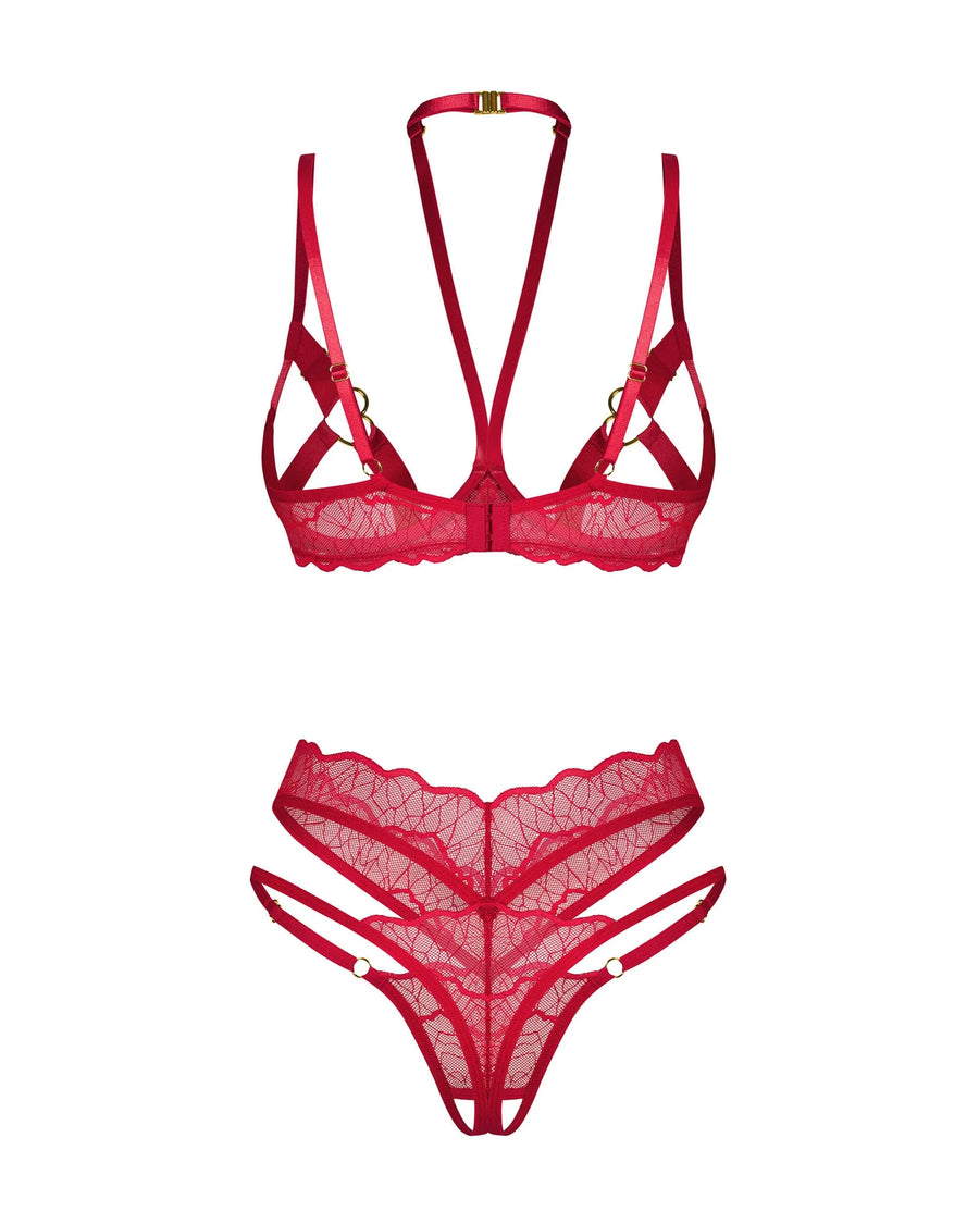 cupide-desir-ensemble-2-pieces-ouvert-rouge | Voyage Sensuel