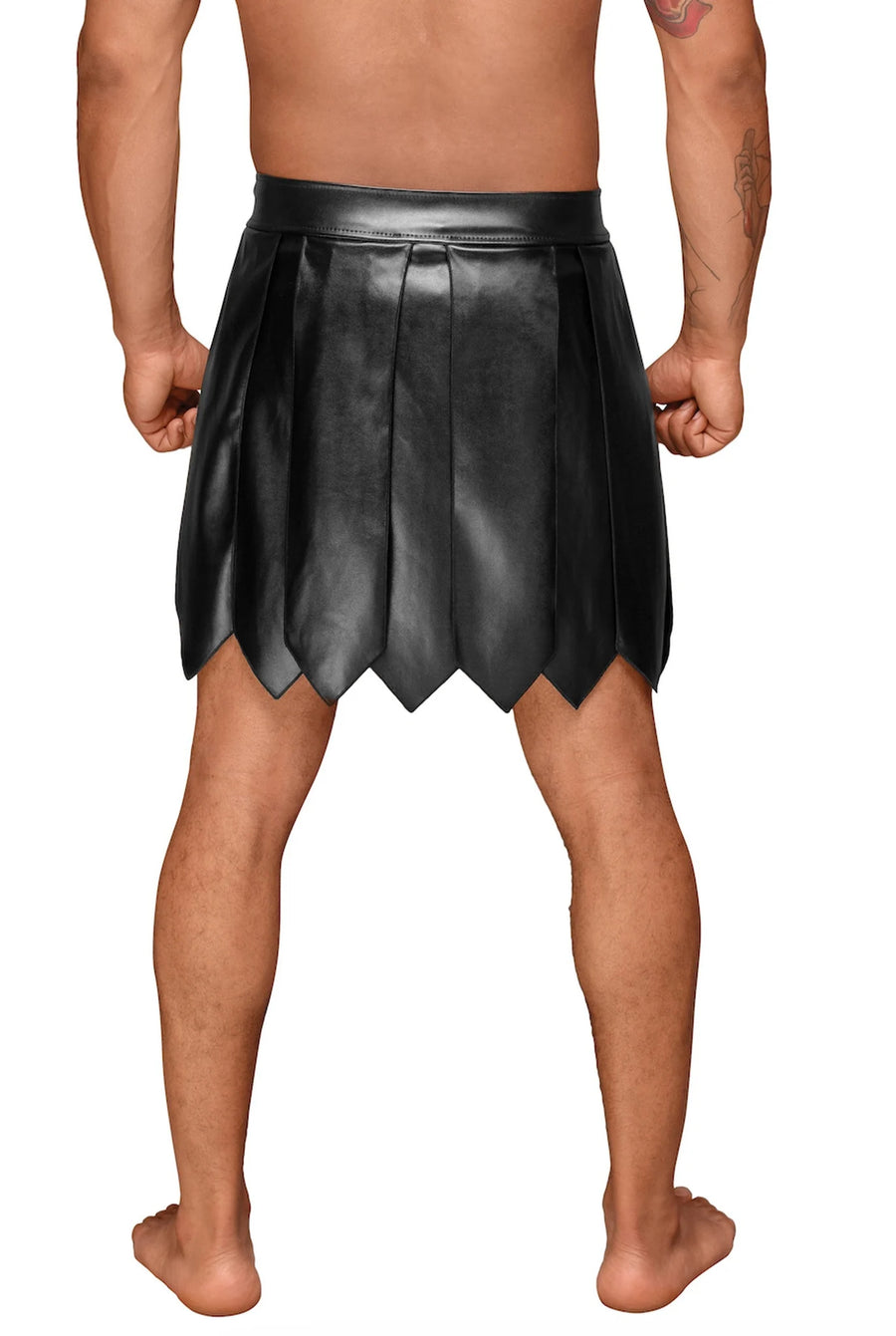 h053-jupe-gladiateur-pour-homme-en-cuir-ecologique-avec-plis-en-pvc | Voyage Sensuel