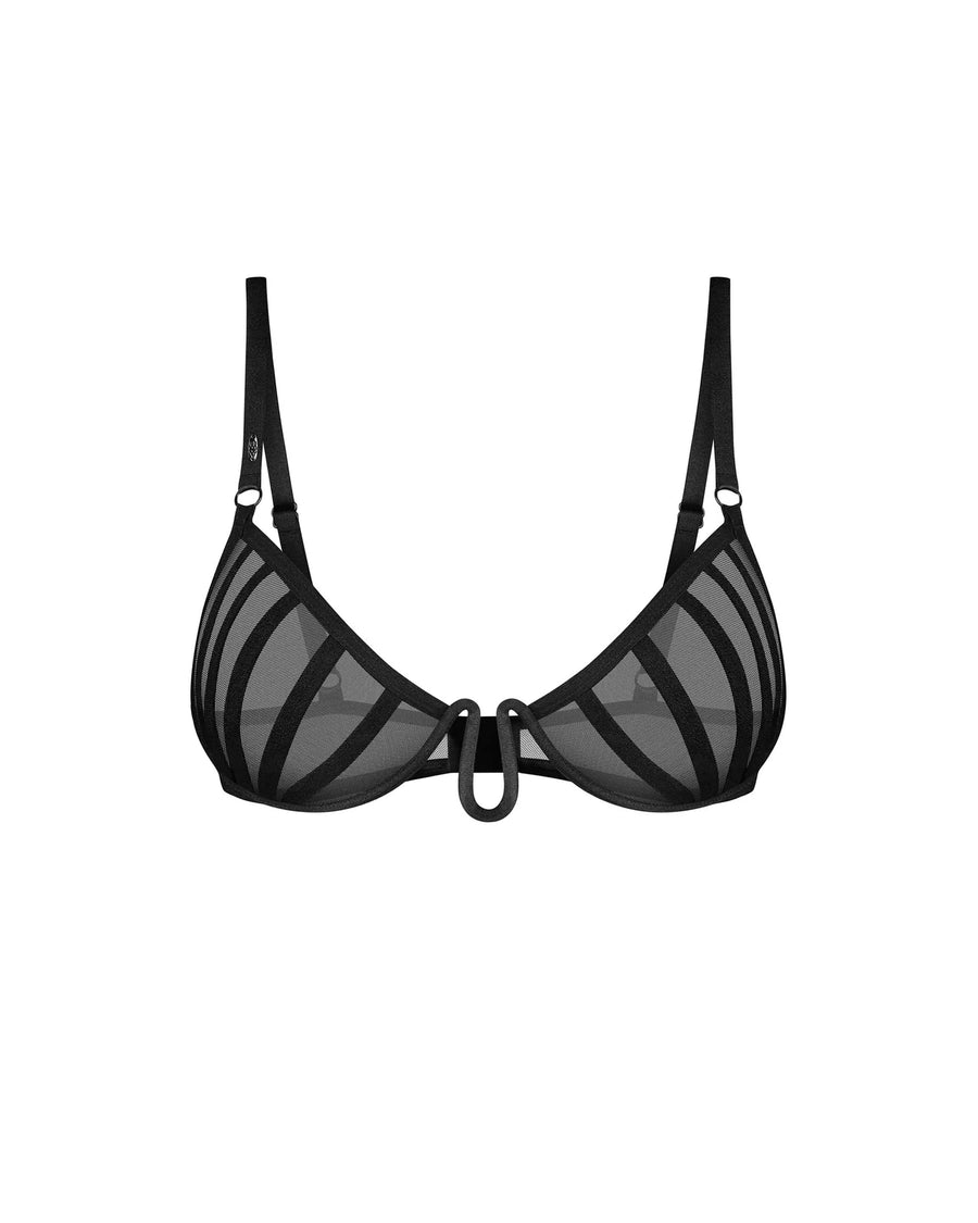 aurorium-demi-soutien-gorge-noir | Voyage Sensuel