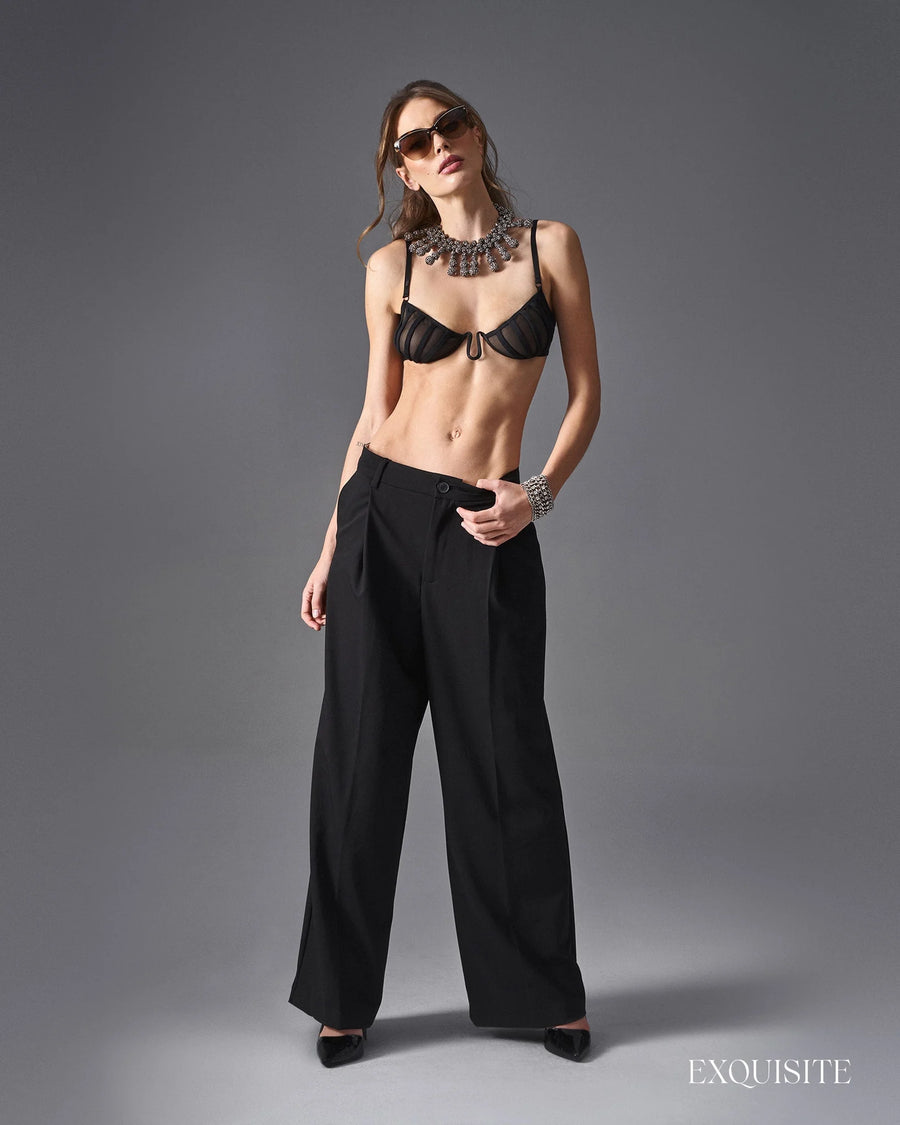 aurorium-demi-soutien-gorge-noir | Voyage Sensuel