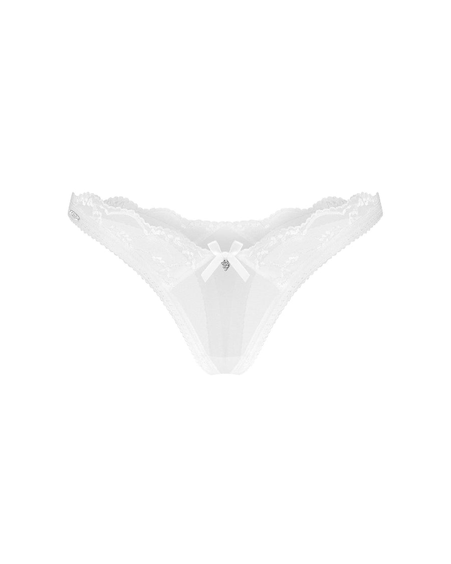 String semi-transparent à dentelle – Blanc – Weddya – Obsessive – vue 5 | Voyage Sensuel