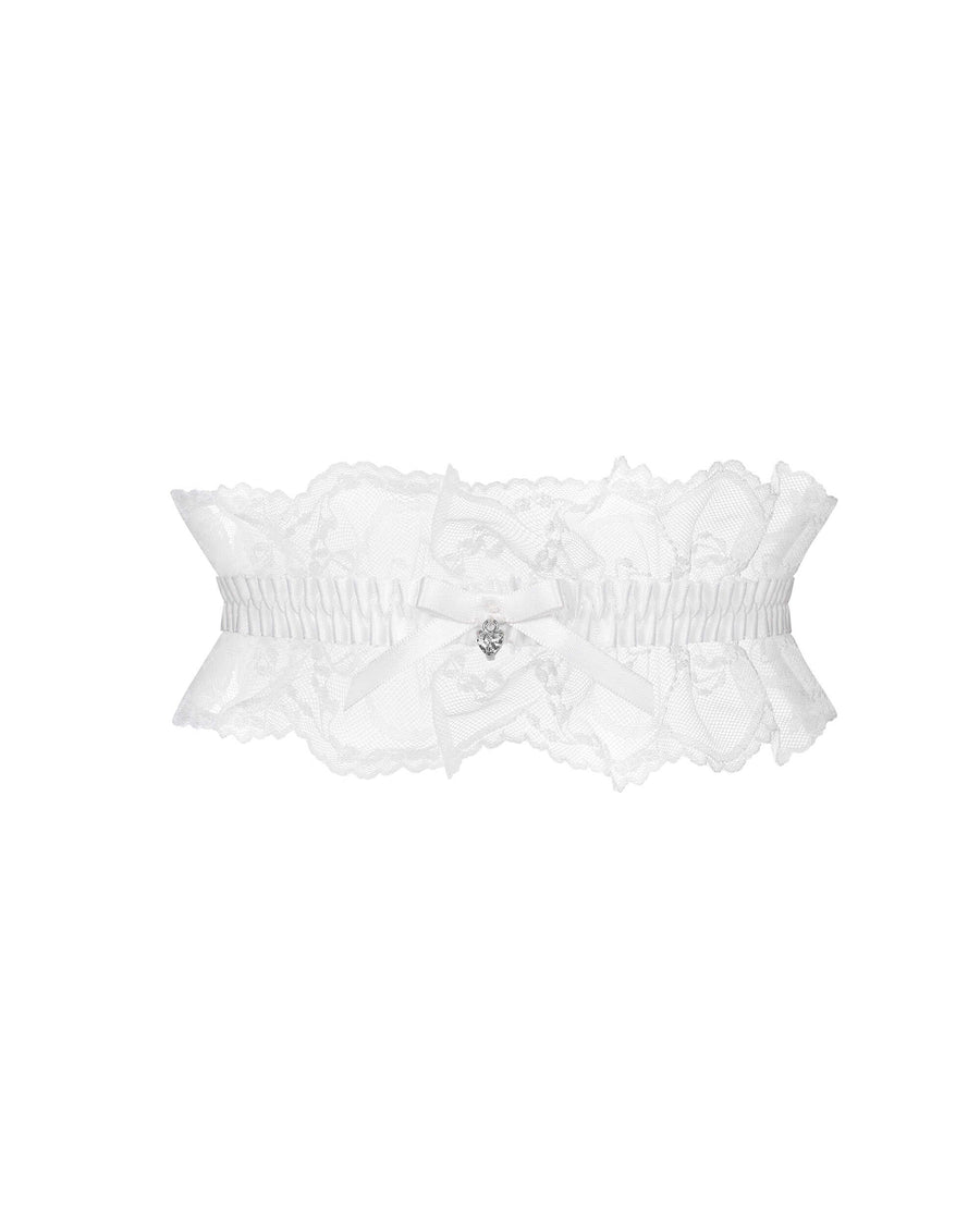 Jarretière en dentelle avec pendentif – Blanc – Weddya – Obsessive – vue 5 | Voyage Sensuel