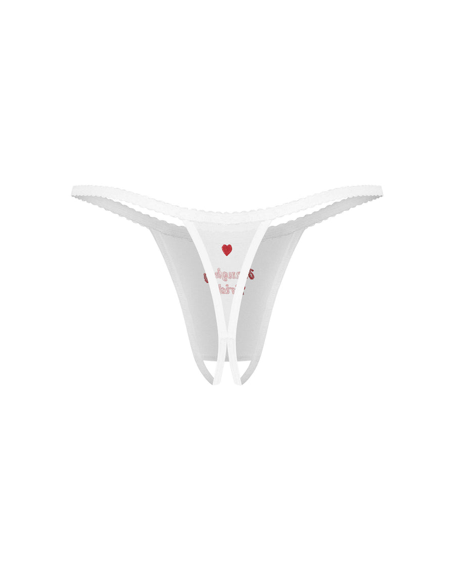 Ensemble brodé avec deux strings – Blanc – Weddya Bride – Obsessive – vue 10 | Voyage Sensuel