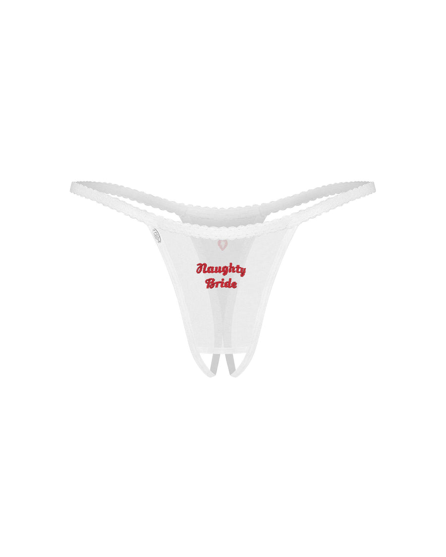 Ensemble brodé avec deux strings – Blanc – Weddya Bride – Obsessive – vue 9 | Voyage Sensuel