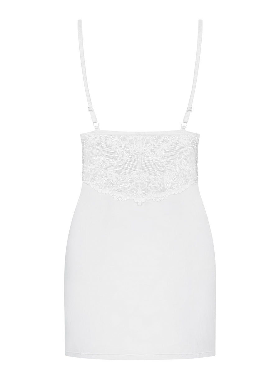 Valentina - Nuisette satin dentelle blanc | Voyage Sensuel
