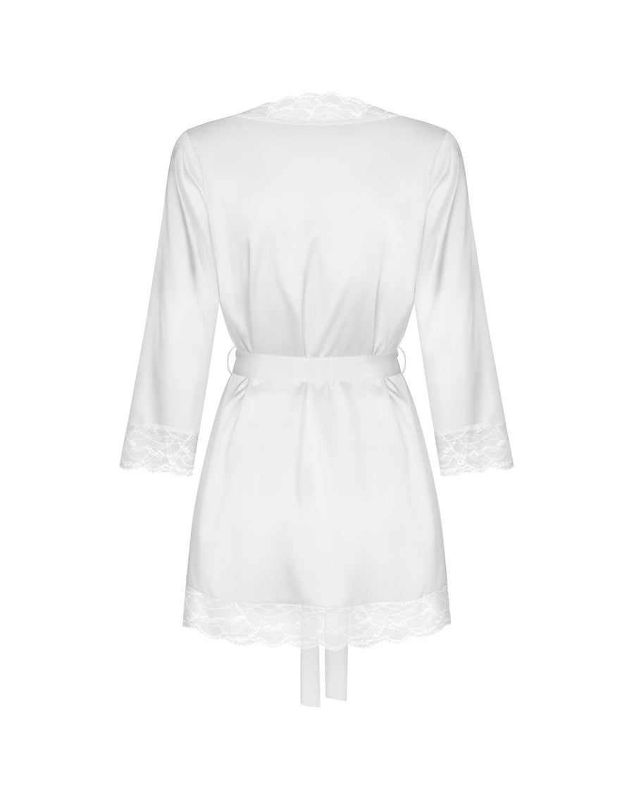 Peignoir fluide à finitions dentelle – Blanc – Weddya – Obsessive – vue 11 | Voyage Sensuel