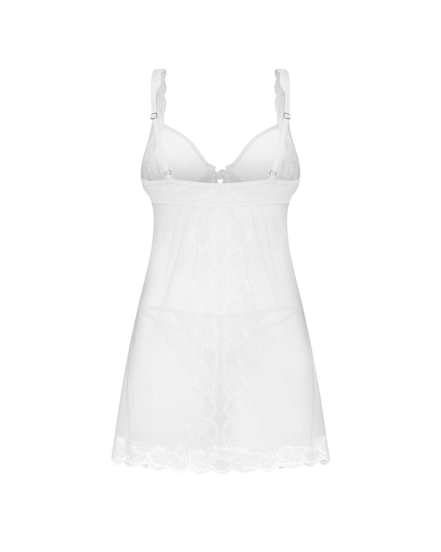 Babydoll évasé avec string en dentelle – Blanc – Weddya – Obsessive – vue 6 | Voyage Sensuel
