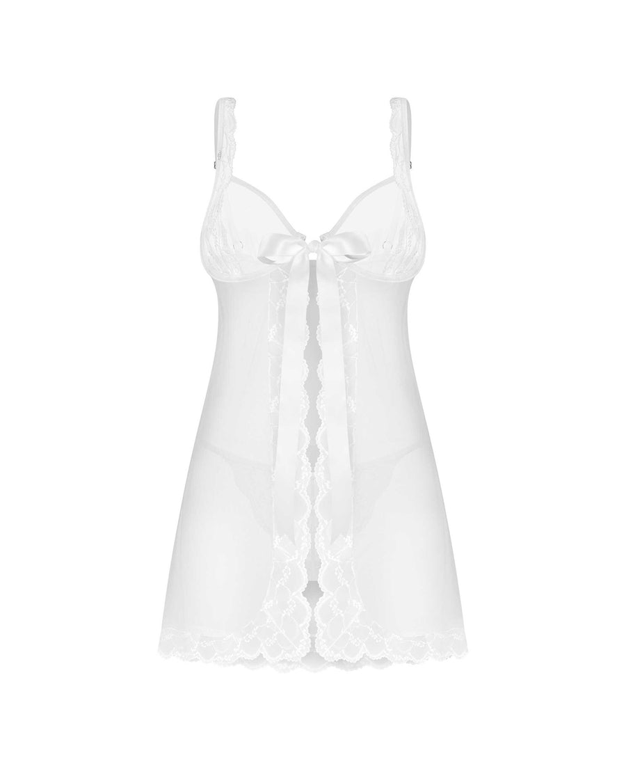 Babydoll évasé avec string en dentelle – Blanc – Weddya – Obsessive – vue 5 | Voyage Sensuel