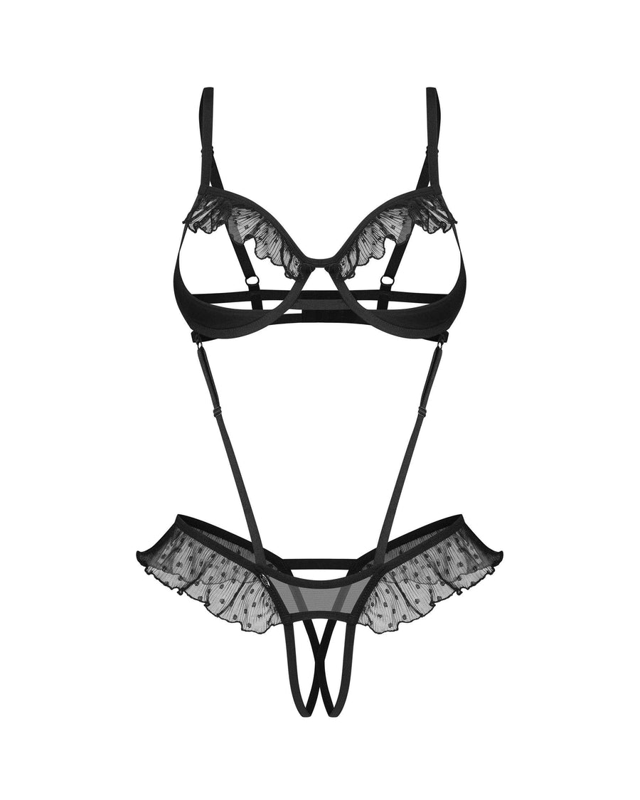 Body ouvert à pois et volants – Carrola – Obsessive – vue 7 | Voyage Sensuel
