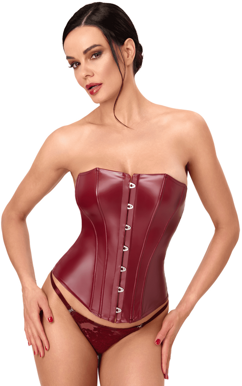 Corset Powerwetlook bordeaux F398 Bordeaux Affair – vue 1