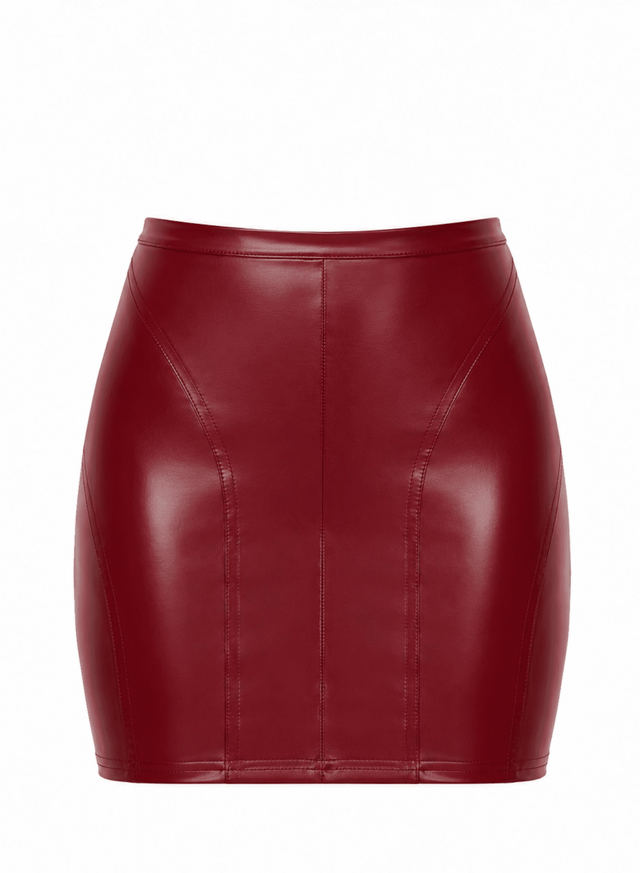 Mini jupe Powerwetlook bordeaux F399 Bordeaux Affair – vue 5 | Voyage Sensuel